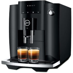 JURA E4 Kaffeevollautomat Piano Black Zubereitung Von Kaffee Und Espresso Ohne Kapseln 8. Generation Brühtechnik